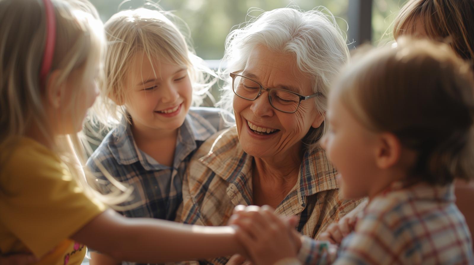 Please Provide An Image Of A Grandparent Playing With Their Grandchildren (1)